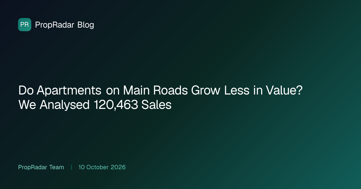 Do Apartments on Main Roads Grow Less in Value? We Analysed 120,463 Sales